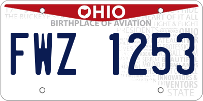 OH license plate FWZ1253