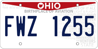 OH license plate FWZ1255