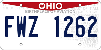 OH license plate FWZ1262