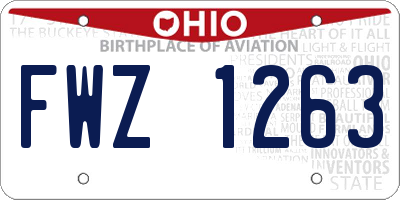 OH license plate FWZ1263