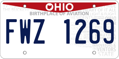 OH license plate FWZ1269