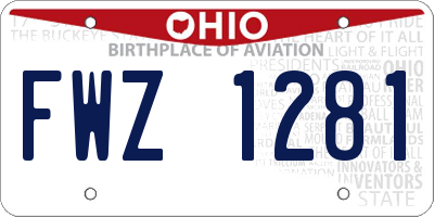 OH license plate FWZ1281