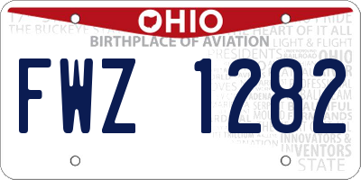 OH license plate FWZ1282