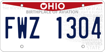 OH license plate FWZ1304
