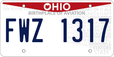 OH license plate FWZ1317