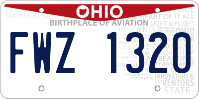 OH license plate FWZ1320