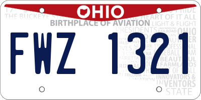 OH license plate FWZ1321