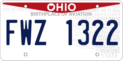 OH license plate FWZ1322