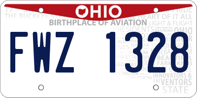 OH license plate FWZ1328