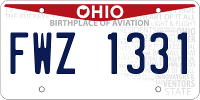 OH license plate FWZ1331