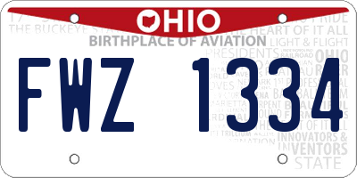 OH license plate FWZ1334