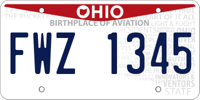 OH license plate FWZ1345
