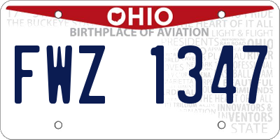 OH license plate FWZ1347