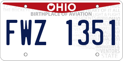 OH license plate FWZ1351