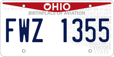 OH license plate FWZ1355