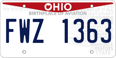 OH license plate FWZ1363