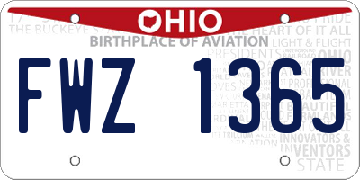 OH license plate FWZ1365