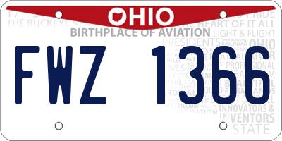 OH license plate FWZ1366