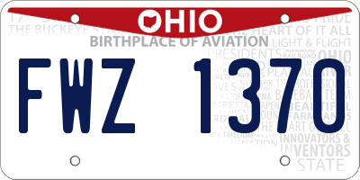 OH license plate FWZ1370