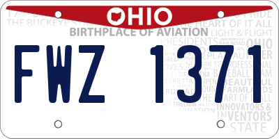 OH license plate FWZ1371