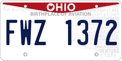OH license plate FWZ1372