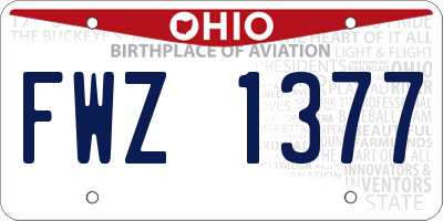 OH license plate FWZ1377
