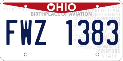 OH license plate FWZ1383