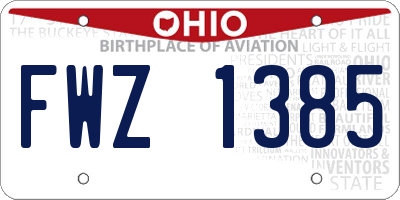 OH license plate FWZ1385