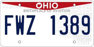 OH license plate FWZ1389