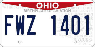 OH license plate FWZ1401