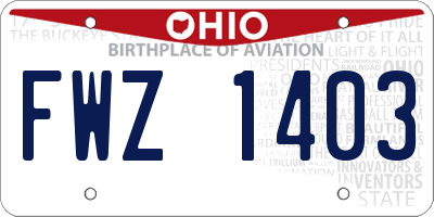 OH license plate FWZ1403