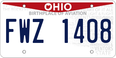 OH license plate FWZ1408