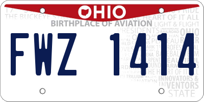 OH license plate FWZ1414