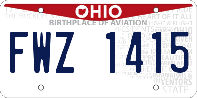 OH license plate FWZ1415