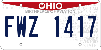 OH license plate FWZ1417