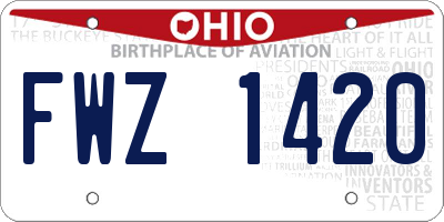 OH license plate FWZ1420