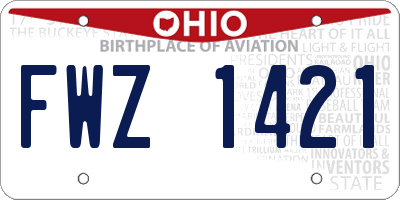 OH license plate FWZ1421