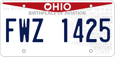 OH license plate FWZ1425