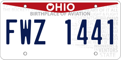 OH license plate FWZ1441