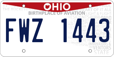 OH license plate FWZ1443