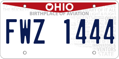 OH license plate FWZ1444