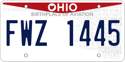 OH license plate FWZ1445