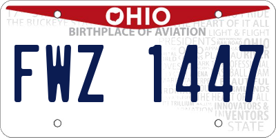 OH license plate FWZ1447