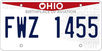 OH license plate FWZ1455