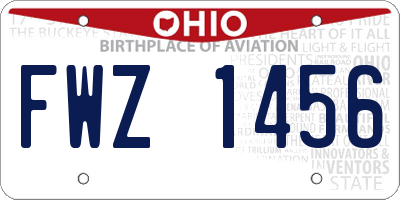 OH license plate FWZ1456