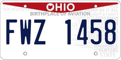OH license plate FWZ1458