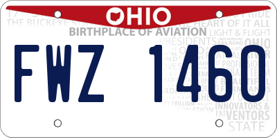 OH license plate FWZ1460