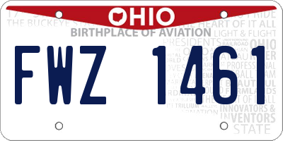 OH license plate FWZ1461