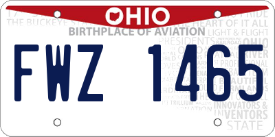 OH license plate FWZ1465