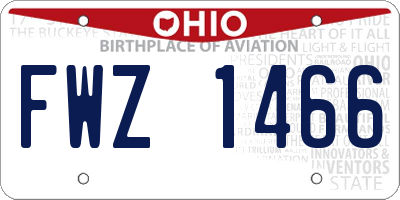 OH license plate FWZ1466